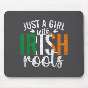 Irland-Flagge Nur Ein Mädchen Mit Irischen Wurzeln Mousepad