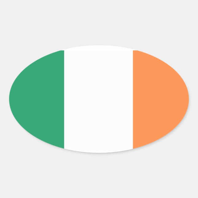 Irland Flagge Ovaler Aufkleber (Vorderseite)