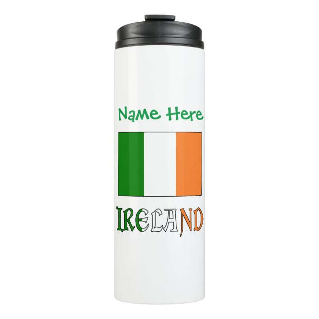 Irland Flagge Personalisiert Thermosbecher (Vorderseite)
