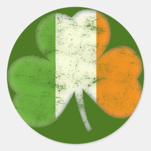 Irland-Flagge Shamrock Runder Aufkleber