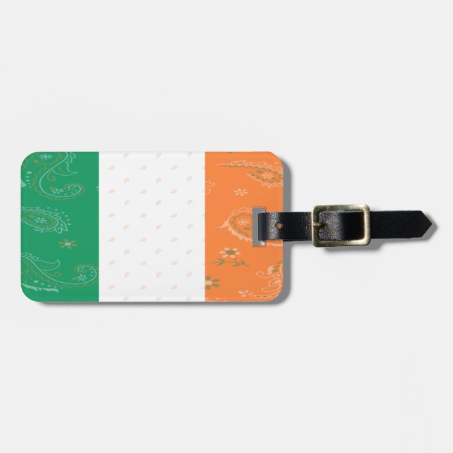Irland-Flaggen-Gepäckanhänger Gepäckanhänger (Vorderseite horizontal)