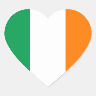 Irland-Flaggen-Herz-Aufkleber Herz-Aufkleber