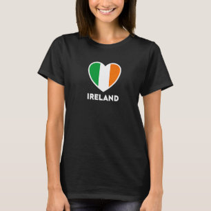 Irland Flaggen Herz Orange White Green T-Shirt