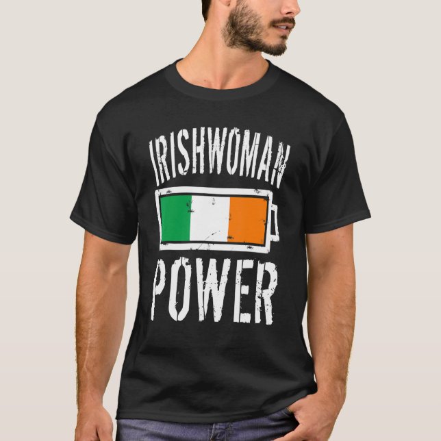 Irland Flaggen Irische Power Battery Proud T-Shirt (Vorderseite)