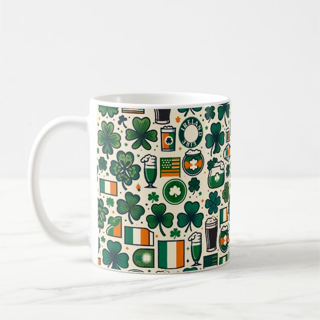 Irland Flaggen Irish Kleeblatt Celtic St Patricks  Kaffeetasse (Links)