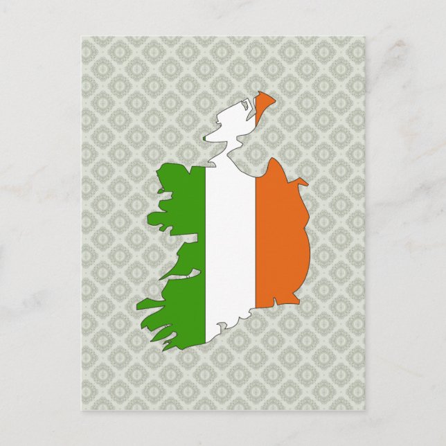 Irland Flaggen-Karte Postkarte (Vorderseite)