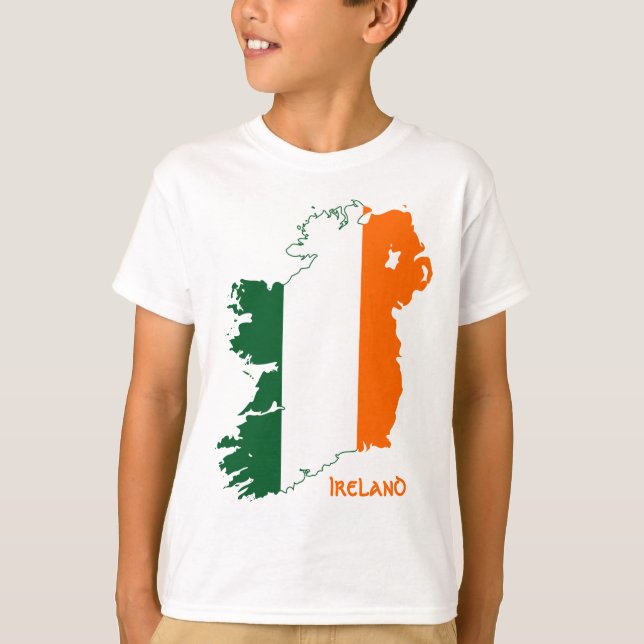 Irland-Flaggen-Karte T-Shirt (Vorderseite)