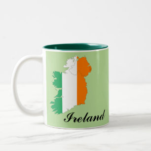Irland-Flaggen-Karte Zweifarbige Tasse