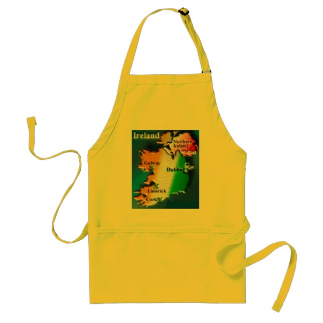 Irland-Flaggen-Karten-Schürze Schürze (Vorne)