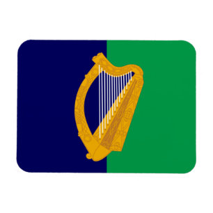 Irland-Flaggen-Magnet - Harfe auf Blau u. Grün Magnet