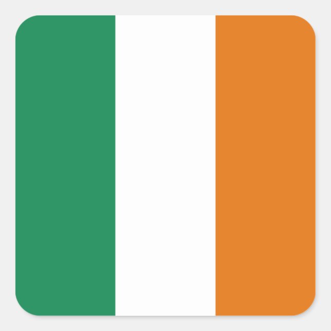 Irland Flaggenaufkleber Quadratischer Aufkleber (Vorderseite)
