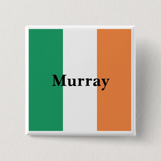 Irland Flaggenfarben Irischer Nachname Benutzerdef Button (Vorderseite)
