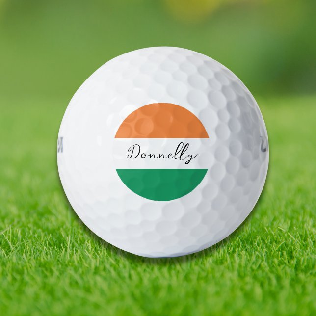Irland Flaggenfarben Irischer Nachname Benutzerdef Golfball (Von Creator hochgeladen)
