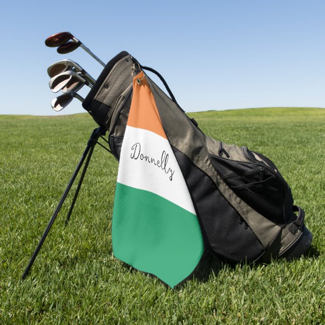 Irland Flaggenfarben Irischer Nachname Benutzerdef Golfhandtuch (Gras)