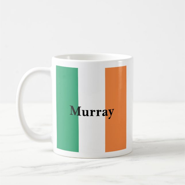 Irland Flaggenfarben Irischer Nachname Benutzerdef Kaffeetasse (Links)