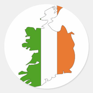 Irland-Flaggenkarte Runder Aufkleber