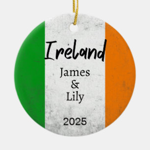 Irland Flaggenverzierung, Personalisiert Irland Keramik Ornament