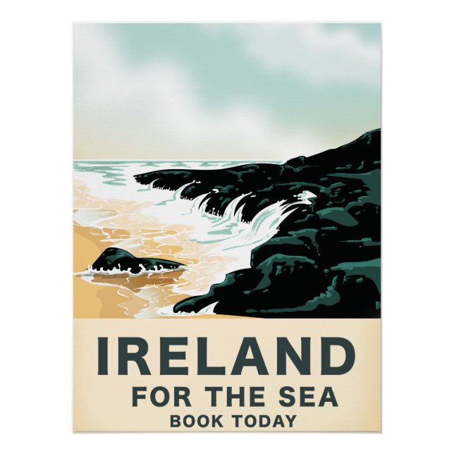 Irland "For Sea" Nautical travel poster (Vorderseite)