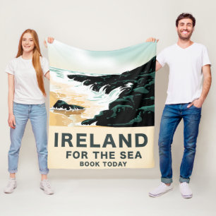 Irland "For Sea" Nautical travel poster Fleecedecke