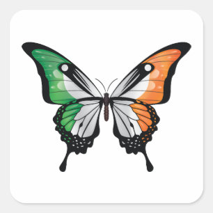 Irland Frack Butterfly Flag Quadratischer Aufkleber