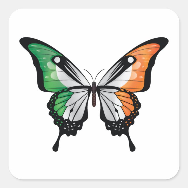 Irland Frack Butterfly Flag Quadratischer Aufkleber (Vorderseite)