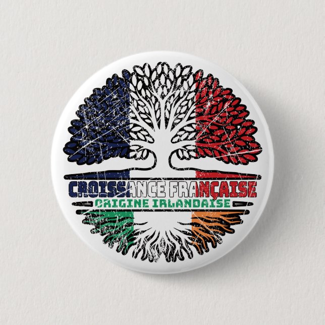 Irland - Frankreich - Treots-Flagge Button (Vorderseite)