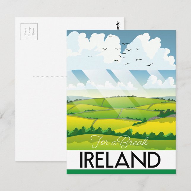 Irland für eine Pausenpostkarte Postkarte (Vorne/Hinten)