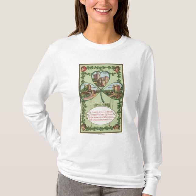 Irland für immer - Korken und Killarney-Schlösser T-Shirt (Vorderseite)