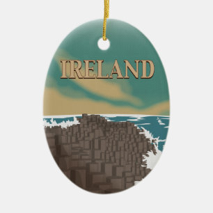 Irland Giants Causeway Reiseplakat Keramik Ornament
