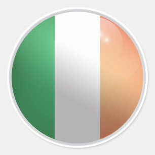 Irland Glossy Circle Flag Runder Aufkleber