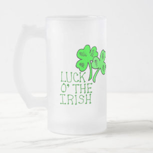 Irland Glück Kobold Froster Glas Stein Mattglas Bierglas