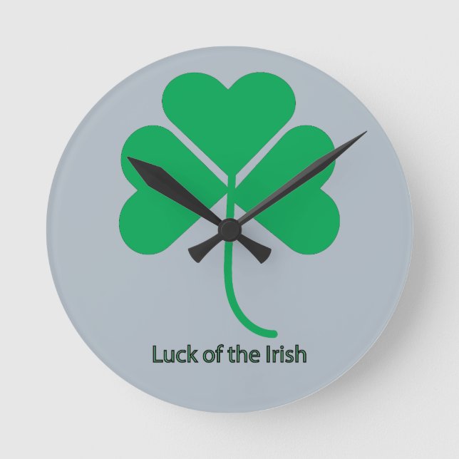 Irland Glück Runde Wanduhr (Vorderseite)