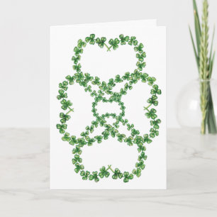 Irland Glück, St. Patrick's Day, 4 Kleeblätter Karte