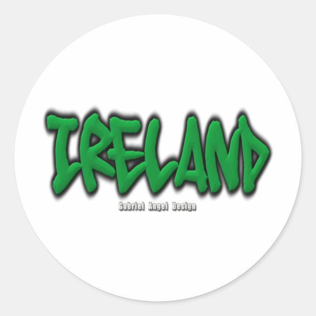 Irland Graffiti Runder Aufkleber (Vorderseite)