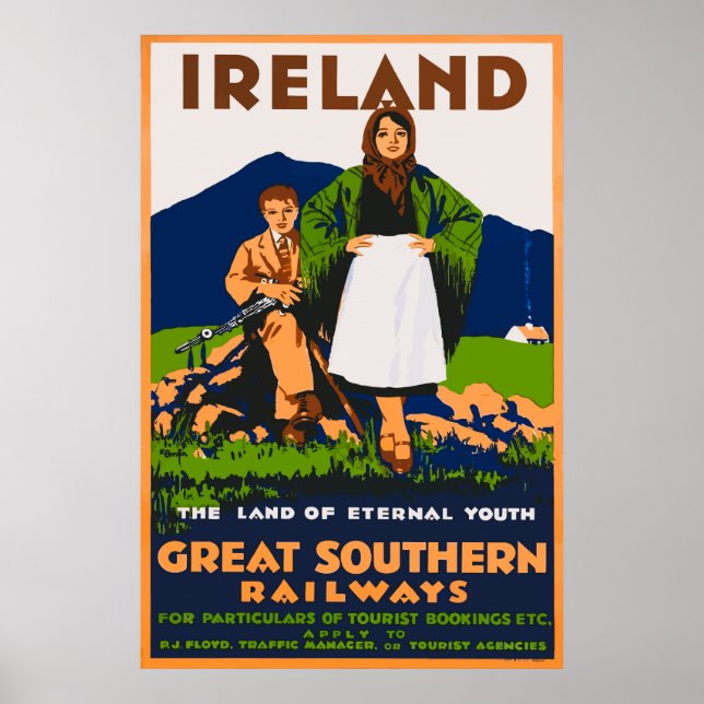 Irland Great Southern Railways Vintage Travel Pos Poster (Vorne)