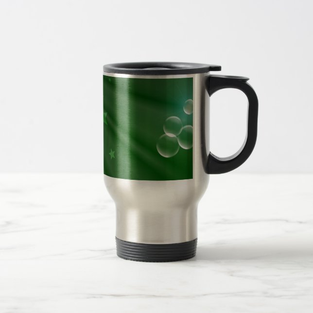 Irland Green Pattern Art Peace Liebe Destiny Reisebecher (Rechts)