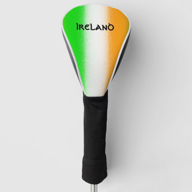 Irland grün - weiß - orange irische Flaggen Streif Golf Headcover (Vorderseite)