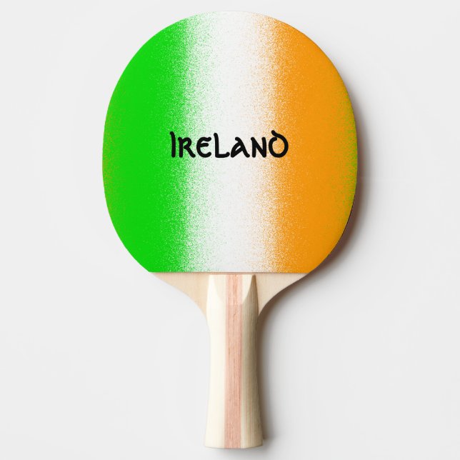 Irland grün - weiß - orange irische Flaggen Streif Tischtennis Schläger (Vorderseite)