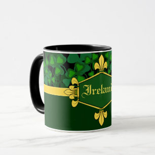 Irland grüne Kleeblätter, Anpassung mit Namen 5 Tasse