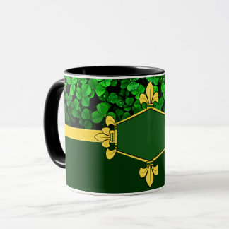 Irland - grüne Kleeblätter, Monogramm/Initialen 5 Tasse