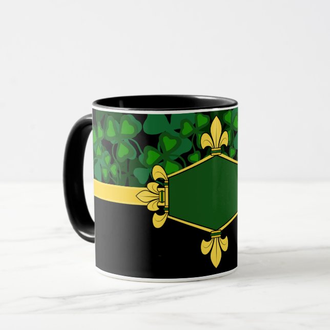 Irland - grüne Kleeblätter, Monogramm/Initialen 5 Tasse (Vorderseite Links)