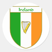 Irland Harfe Irish Flag Shield