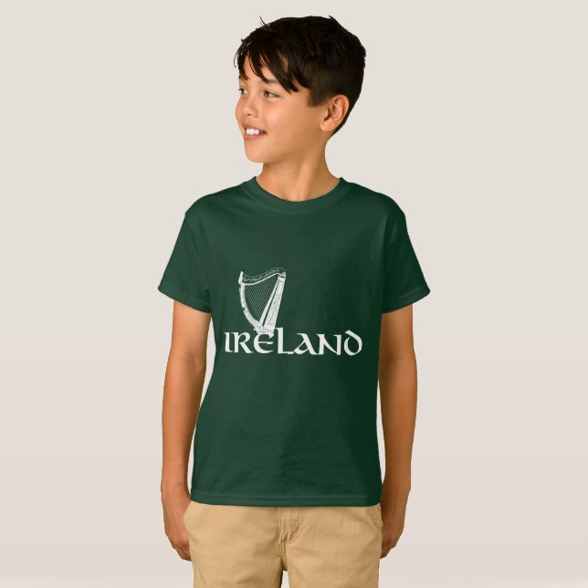 Irland-Harfen-Entwurf, irische Harfe T-Shirt (Vorne ganz)