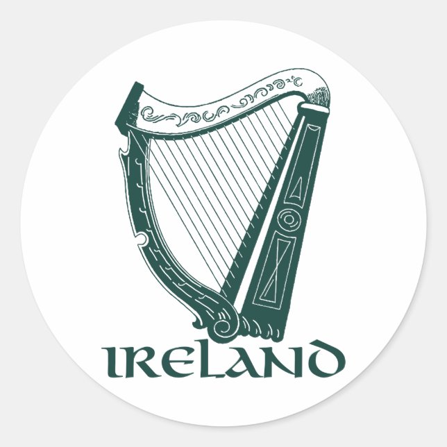 Irland Harp Design, Irish Harp Runder Aufkleber (Vorderseite)