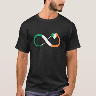 Irland Herz Irische Wurzeln Irische Flagge Unendli T-Shirt