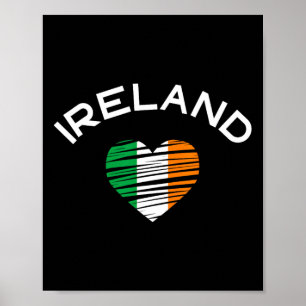 Irland Herz St Patricks Stolze Irische Flagge Wurz Poster