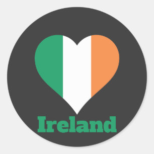 Irland Herzenflagge Runder Aufkleber
