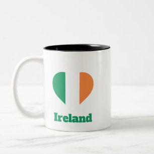 Irland Herzenflagge Zweifarbige Tasse