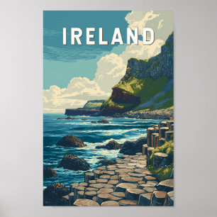 Irland Illustration Reise Kunst Vintage Poster