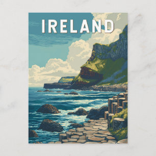 Irland Illustration Reise Kunst Vintage Postkarte